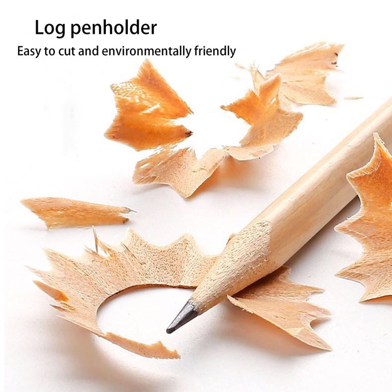 Buspoll 10 Stick HB Pencils Unpainted Natural Wood Grain Triangular for Kids Stationery - Image 3